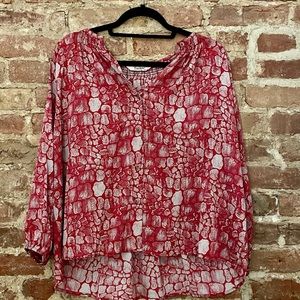 Tucker Silk Print Long Sleeve Top Victoria